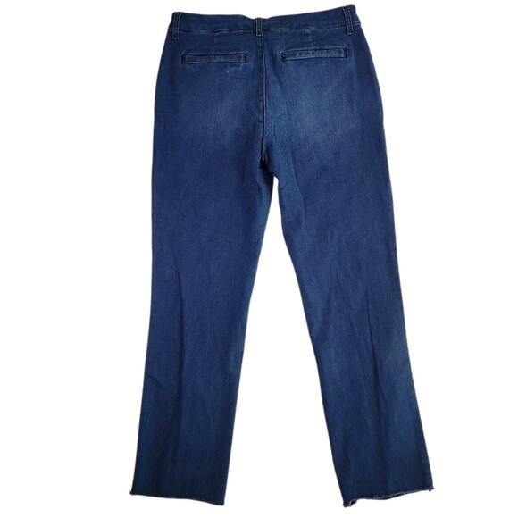 Frank & Eileen Wicklow Straight Jeans | Raw Hem | Blue Denim | Size 8 - Picture 4 of 12